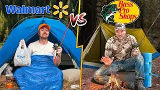 Walmart vs. Bass Pro Shops - $150 Overnight Survival Challenge!