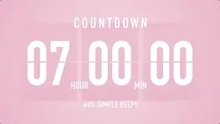 7 Hours Countdown Flip Clock Timer / Simple Beeps 🌸🔔