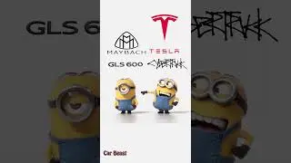Tesla cybertruck vs maybach gls  minions style fun