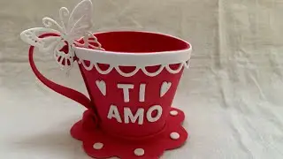 San Valentino tazza in gomma eva rossa con scritta porta cioccolatini idee regalo