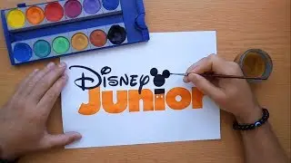 orange Disney Junior logo - painting