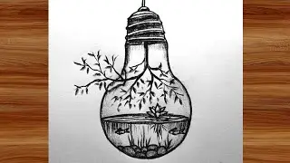 Drawing nature in filament bulb
