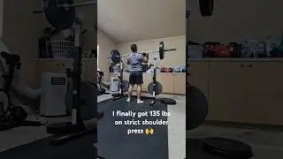 135 lbs PR on strict shoulder press 😀