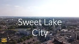 Drone view Sweet Lake City 4K
