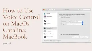 How to Use Voice Control on MacOs Catalina: MacBook