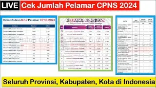 🔴LIVE Cara Cek Jumlah Pelamar CPNS 2024 Seluruh Kementerian, Provinsi, Kabupaten & Kota di Indonesia