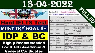 Hard IELTS Listening Practice Test With Answers | IELTS Listening Actual Test 2022 | 18-04-2022