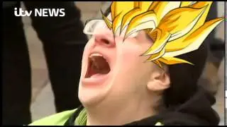 Trump inauguration protester goes super saiyan!