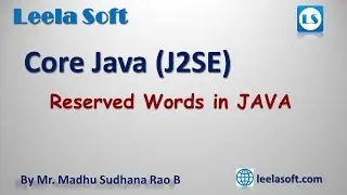 Core Java Language Fundamentals || Java Reserved Words and Java Keywords by madhu sir