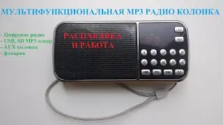 Многофункциональная цифровая МР3 радиоколонка. Распаковка и работа