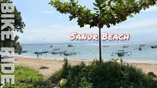 Exploring Sanur beach in Bali by bicycle