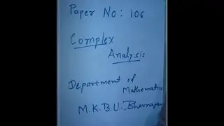Complex Analysis Lecture 5
