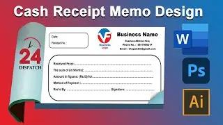 Printable Cash Receipt Bill Design in Ms Word Tutorial || ash Receipt Bill Design