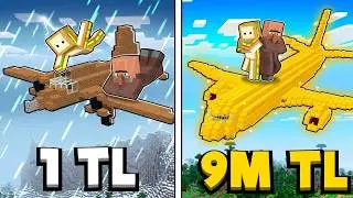 Minecraft'ta FAKİR UÇAĞINDAN MİLYONER UÇAĞINA Evrim!