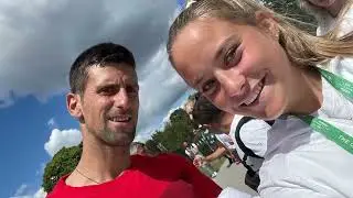 At Wimbledon with 2022 girls' finalist Luca Udvardy