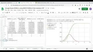 Google Sheets WEIBULL using ARRAYFORMULA Data Validation EXP