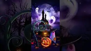 Purple Ghost Castle Halloween