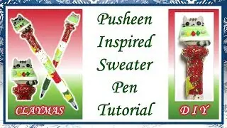 Pusheen Inspired Sweater Pen Tutorial | Polymer Clay DIY