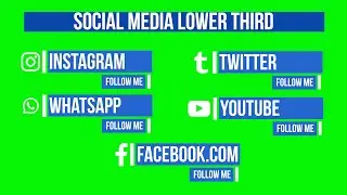 Non copyright Social Media animated Icons Green Screen Chroma Full HD video