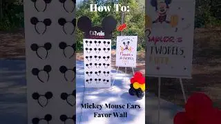 Mickey Mouse Ears Favor Wall #partydecor #mickeymouse #mickeymouseclubhousefriends