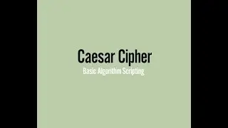 Caesar cipher part 1