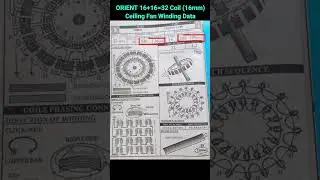 ORIENT 16+16=32 Coil (16mm) Ceiling Fan Winding Data 