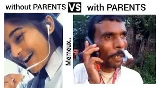 without parents vs with parents 😂 funny videos #memes #vs  #memeux
