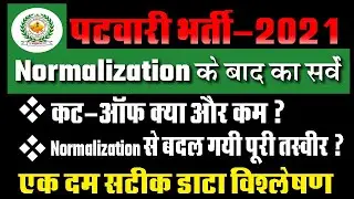 Patwari Cut Off 2021 | Patwari Cutoff 2021 after Normalization | Patwari 2021 Normalization