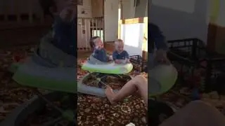 Двойня ржёт . Ходунки Chico