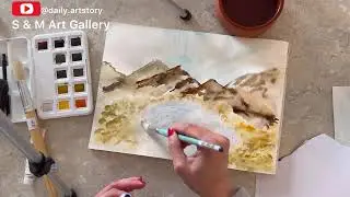 Easy landscape watercolour painting, Bogzarad #art #watercolor #diy #painting #landscape