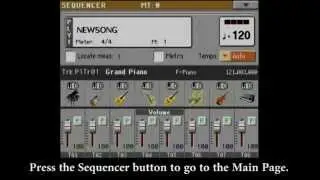 KORG PA3x - Sequencer Mode - Main Page