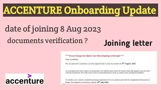 Accenture starts sending Joining letter | date of Joining 8 August 2023 