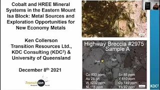 Ken Collerson - Cobalt and HREE Mineral Systems in the Eastern Mount Isa Block