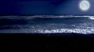 Peacefully Fall Asleep To Waves Crashing At Night - Ocean Sounds For Deep Sleep On Beach