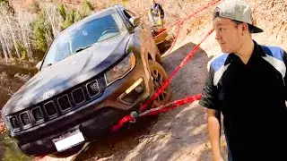 Jeep Compass Stuck On Atv Trail Almost Falls 100 Ft Off Cliff!