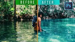 [ Photoshop Tutorial ] Very EASY to Change GREEN or BROWN Water to BLUE
