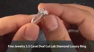 Fine Jewelry 2.5 Carat Oval Cut Lab Diamond Luxury Ring