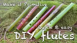 Primitive music 5: Easy DIY flutes and whistles from impatiens stems 🎵