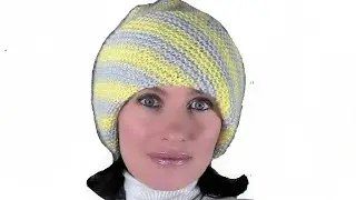 Oversize Diagonal Knit Hat | Warm 1-Stitch Method + Vintage 1986 