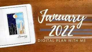 JANUARY 2022 Plan With Me | Digital Bullet Journal + Dutch door page | using Goodnotes & Procreate