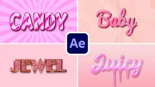 4 Girly Typography TEXT Templates After Effects 2024 ( After effects Title Animation Templates)