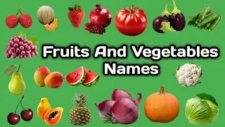 Fruits And Vegetables Names Together In English : बच्चो के लिए सब्जी और फलों के नाम : #kidssong