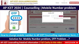 AP ICET Counselling | Mobile Number Mistake | Mobile Number Problem | OTP's Problem in Web options