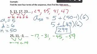 RWHS College Algebra 10-2 Day 1 Arithmetic Sequences