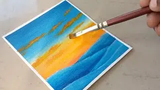 How to Paint Winter Landscape ❄️ Acrylic Painting for beginners #art #acrylicpainting