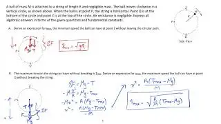 Whirling Dynamics of the VERTICAL Circle | Symbolic Physics (AP Free Response 2001B1, College I)