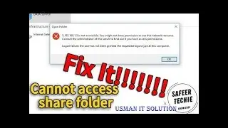 Solved  You might not have permission to use this network resource || Usman IT Solution ||