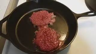 Lodge 12 inch cast iron fry pan. Cooking hamburgers, and totaly nonstick