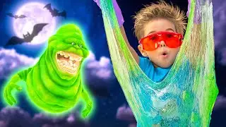 Halloween slime || Glowing ghost slime || Ghostbusters Slimer