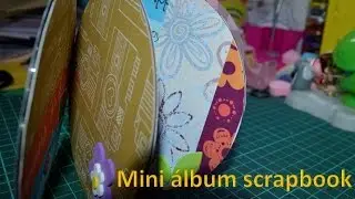 Cómo hacer un mini album reciclando cd/dvd facil Tutorial scrapbook facil DIY